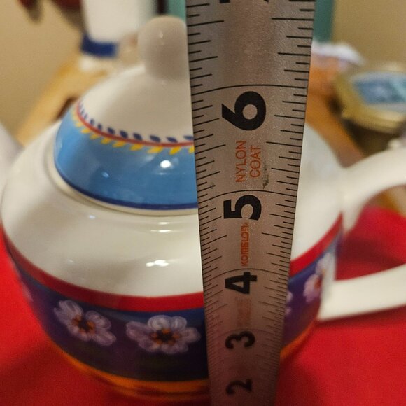 beautiful vintage 1996 vista alegre portugal blue flowers ceramic teapot - Picture 7 of 9